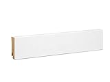 KGM Sockelleiste Express Modern – Weiß folierte MDF Fußbodenleiste – Maße: 2400 x 19 x 60 mm – 1 Stück