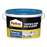 Pattex Teppich und PVC Kleber Universal, starker Kleber für PVC-Beläge & Teppiche, Teppichkleber für Fußbodenheizung geeignet, stuhlrollenfester Klebstoff, 1x4kg*